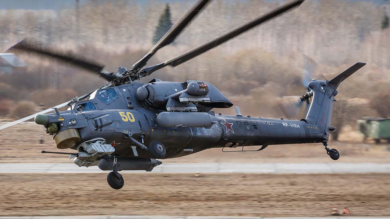 俄罗斯装备的米-28n武装直升机