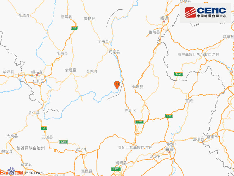 四川凉山州会东县发生3.1级地震,震源深度21千米