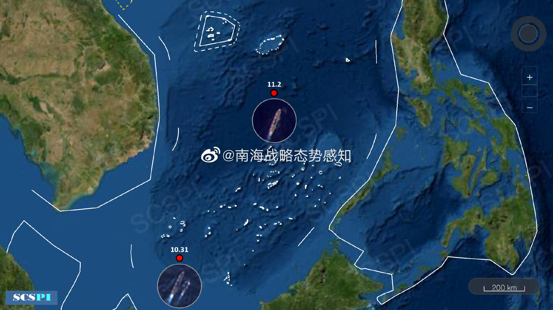 南海战略态势感知卫星发现日本加贺号准航母在南海活动