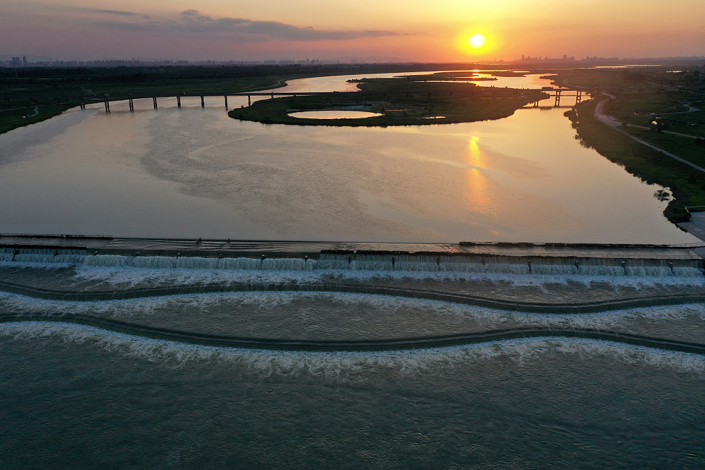 实拍石家庄滹沱河景观