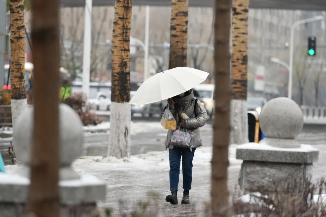 8日,长春市出现冻雨天气(图源:视觉中国)