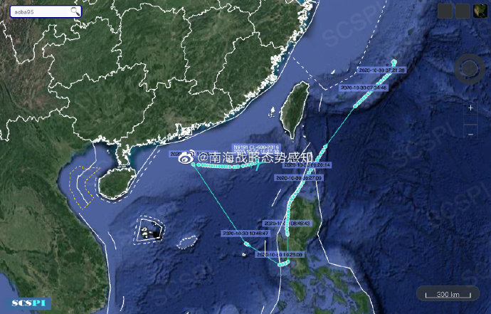 南海战略态势感知美军3架军机前往南海侦察