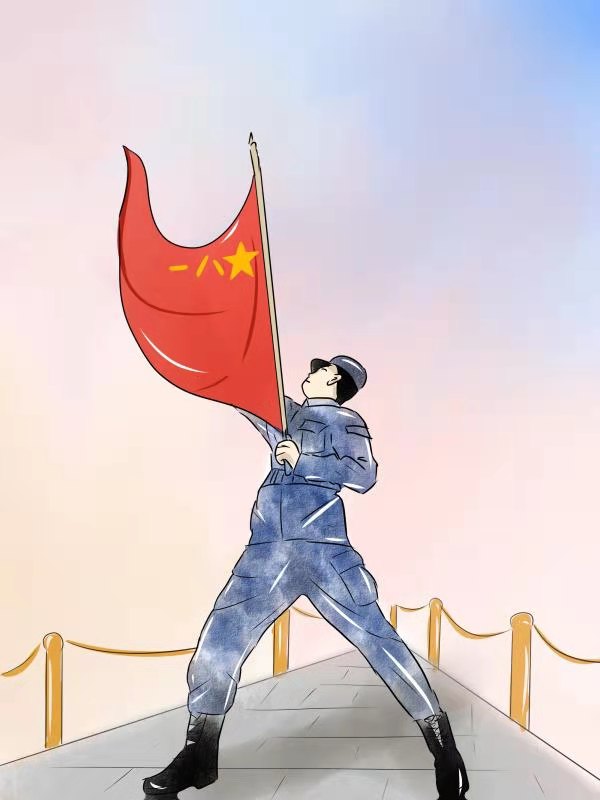 国旗动漫士兵图片