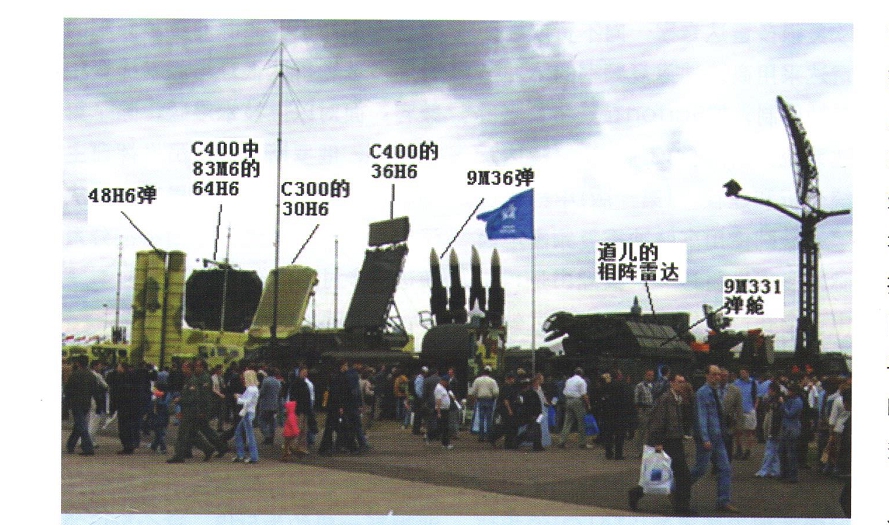 2005年莫斯科国际航展上展出的俄罗斯雷达：有S-300、S-400和道尔