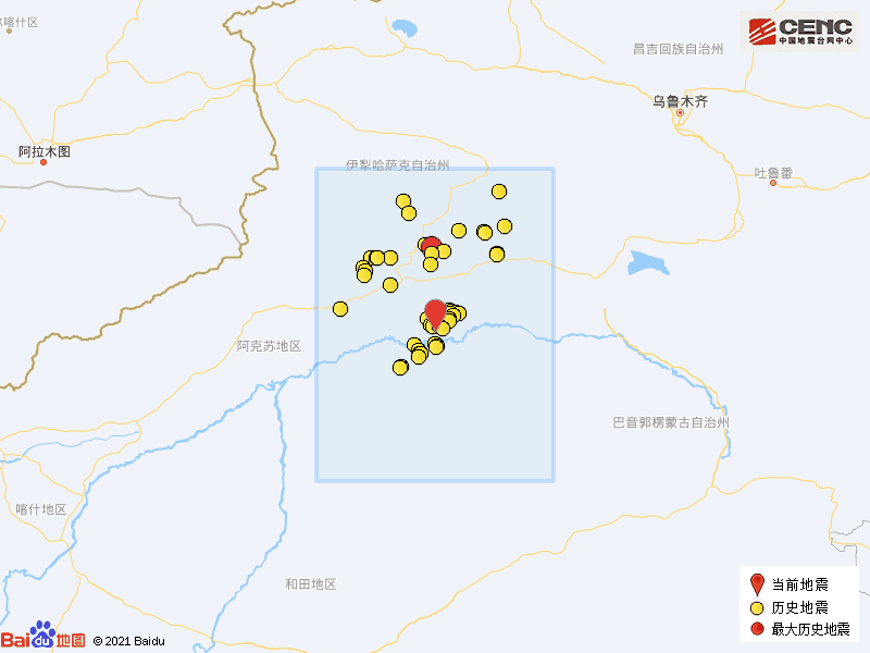 新疆阿克蘇地區庫車市發生31級地震