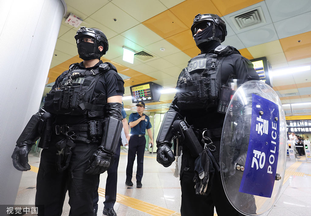 当地时间2023年8月4日,韩国京畿道城南市,韩国接连出现"杀人预告"帖