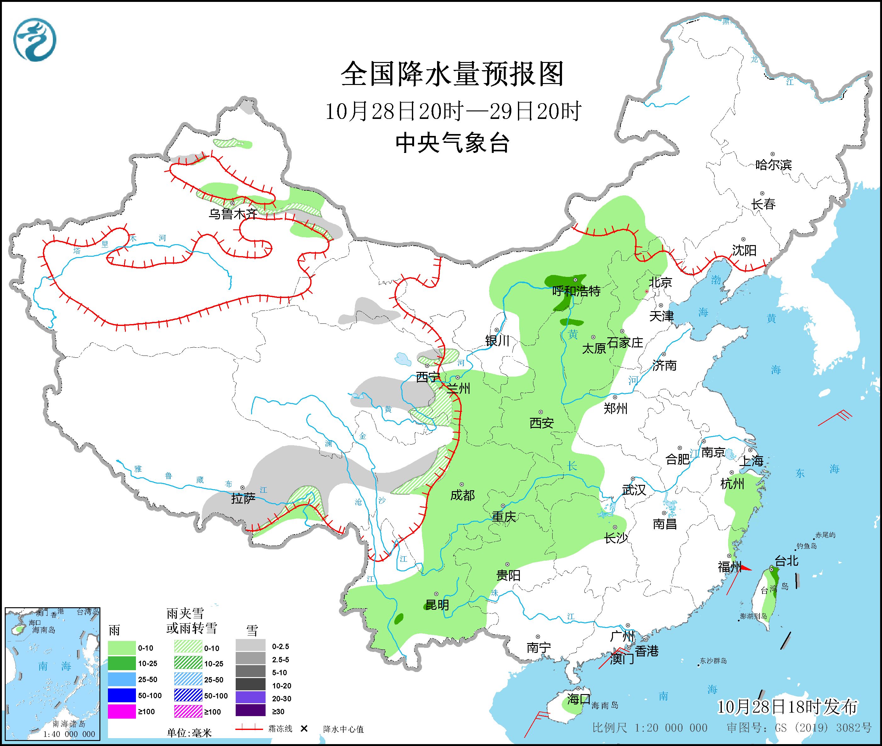 1一7天降水量分布图图片