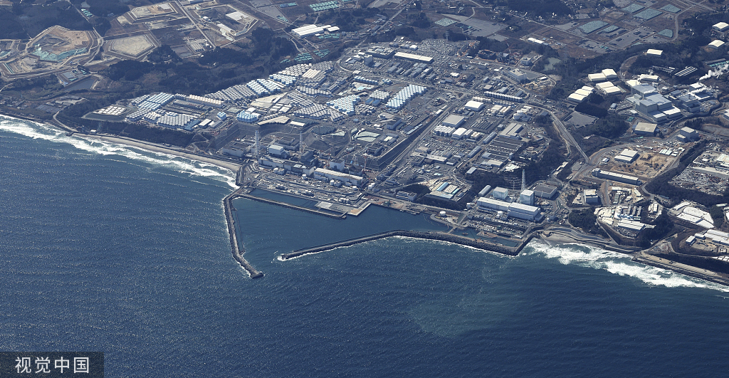 2023年2月27日,日本大隈,航拍东京电力公司运营的福岛第一核电站.
