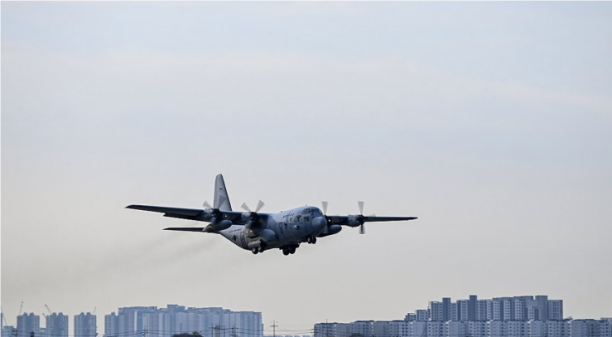 韩空军C-130“大力神”军用运输机。资料图 图自韩媒