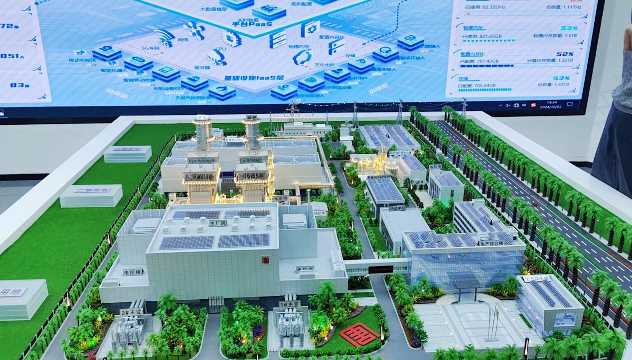 大唐海口天然气发电厂沙盘模型（环球网记者齐琛冏 摄）