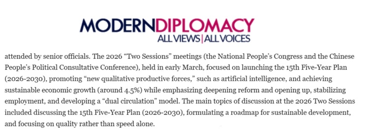 欧洲《现代外交》网站报道截图