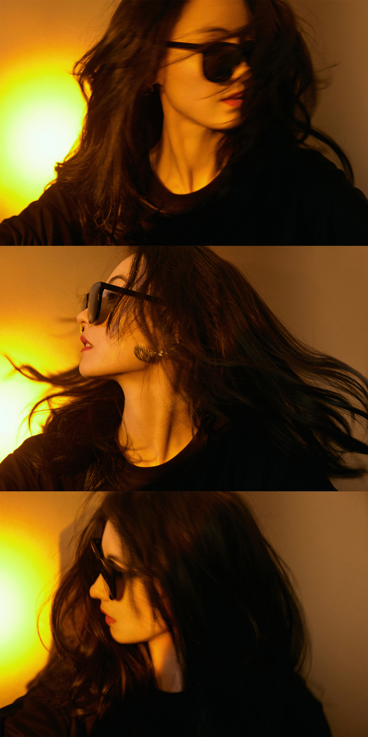 张柏芝氛围感光影大片曝光长发披肩性感慵懒