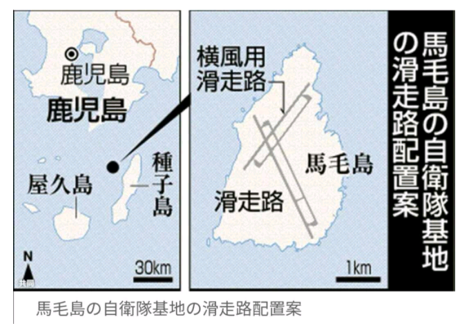 马毛岛基地的机场跑道规划示意图