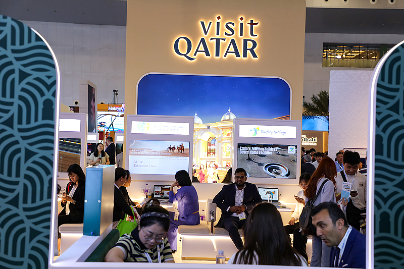  5月，2025上海国际旅游交易博览会现场，卡塔尔旅游介绍。视觉中国