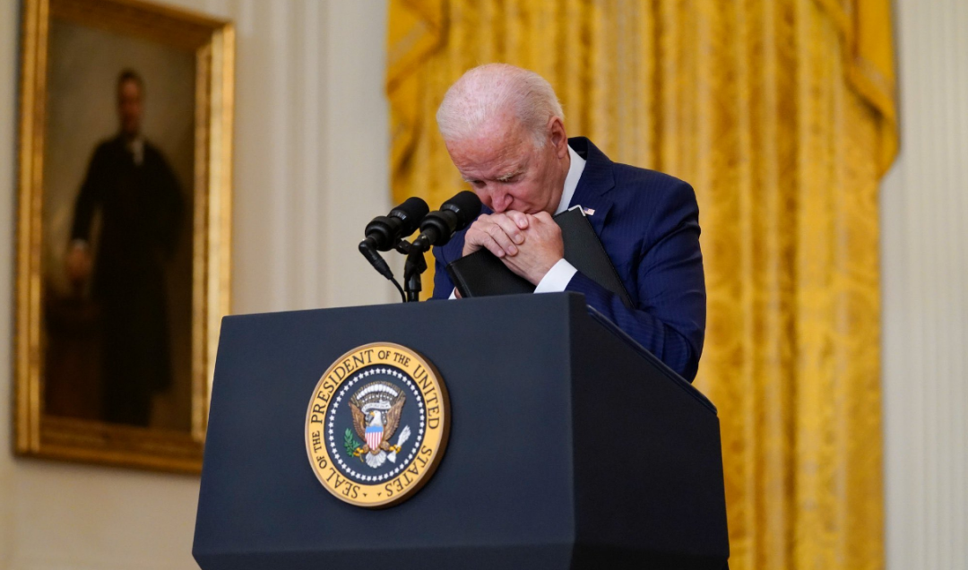 当地时间2021年8月26日,美国华盛顿,美国总统拜登就喀布尔机场发生