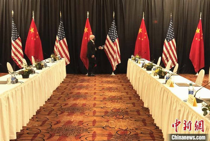 资料图：美国安克雷奇，中美高层战略对话会场。中新社记者 陈孟统 摄