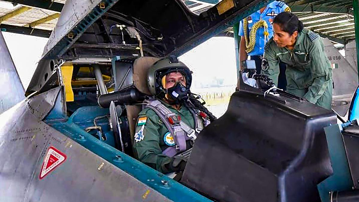 （《印度教徒报》称，这是穆尔穆4月8日在苏-30MKI战机机舱内的画面。）