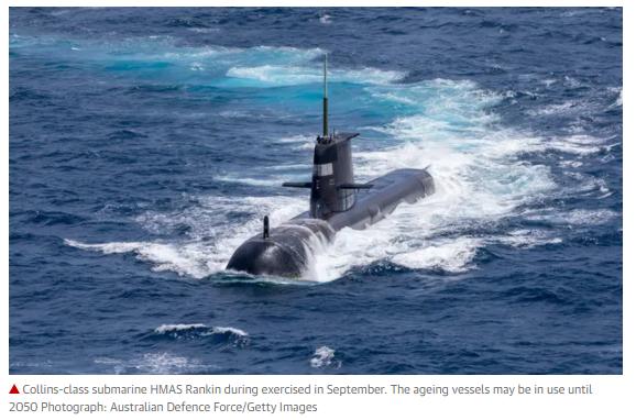 澳大利亚的柯林斯级潜艇（报道截图）