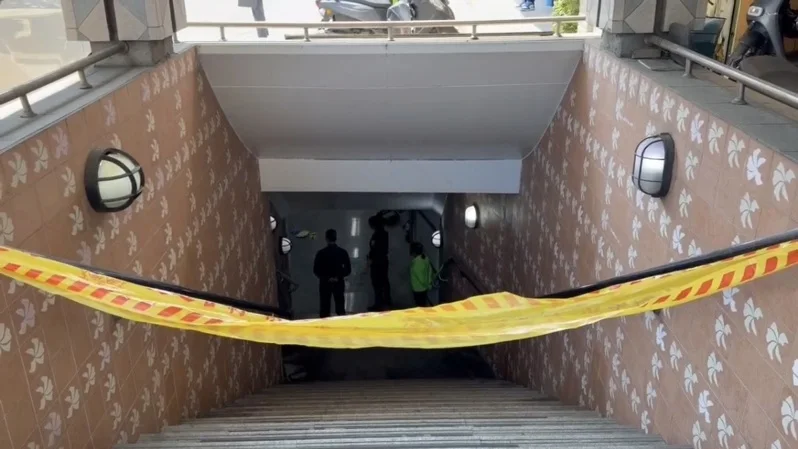 嘉义市火车站前站地下道19日发生命案。图源：台湾联合新闻网