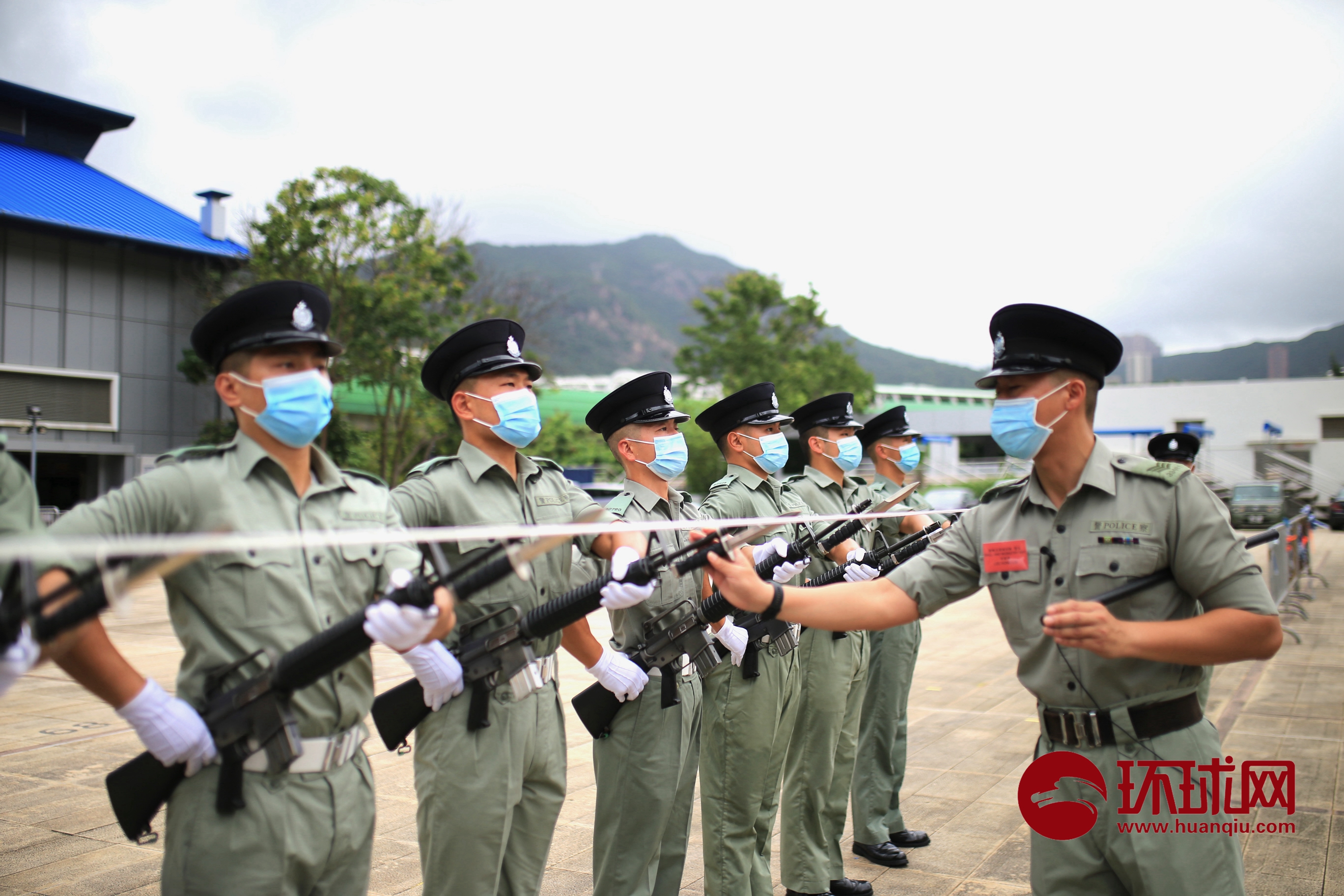 香港警察學院,警員進行中式步操訓練.圖片拍攝:範凌志