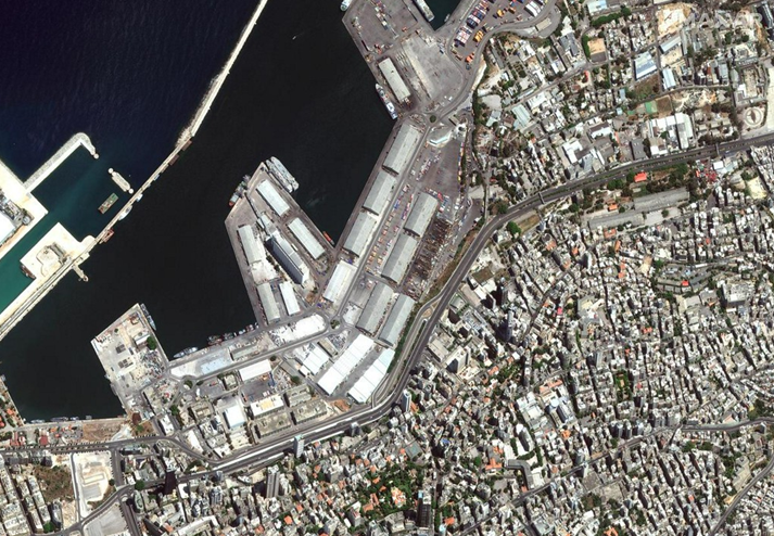 2020年7月31日，爆炸发生前的贝鲁特港。