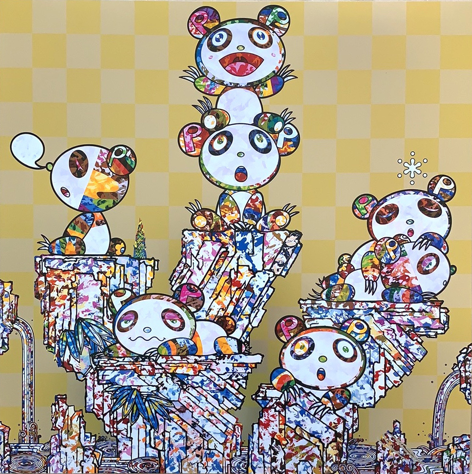 村上隆 《panda cubs pandas》50x50cm 300版