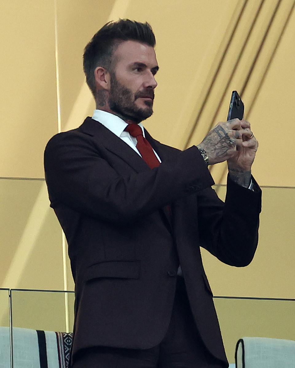 2022年11月25日,卡塔尔多哈,贝克汉姆现身世界杯赛场观战.(ic photo)