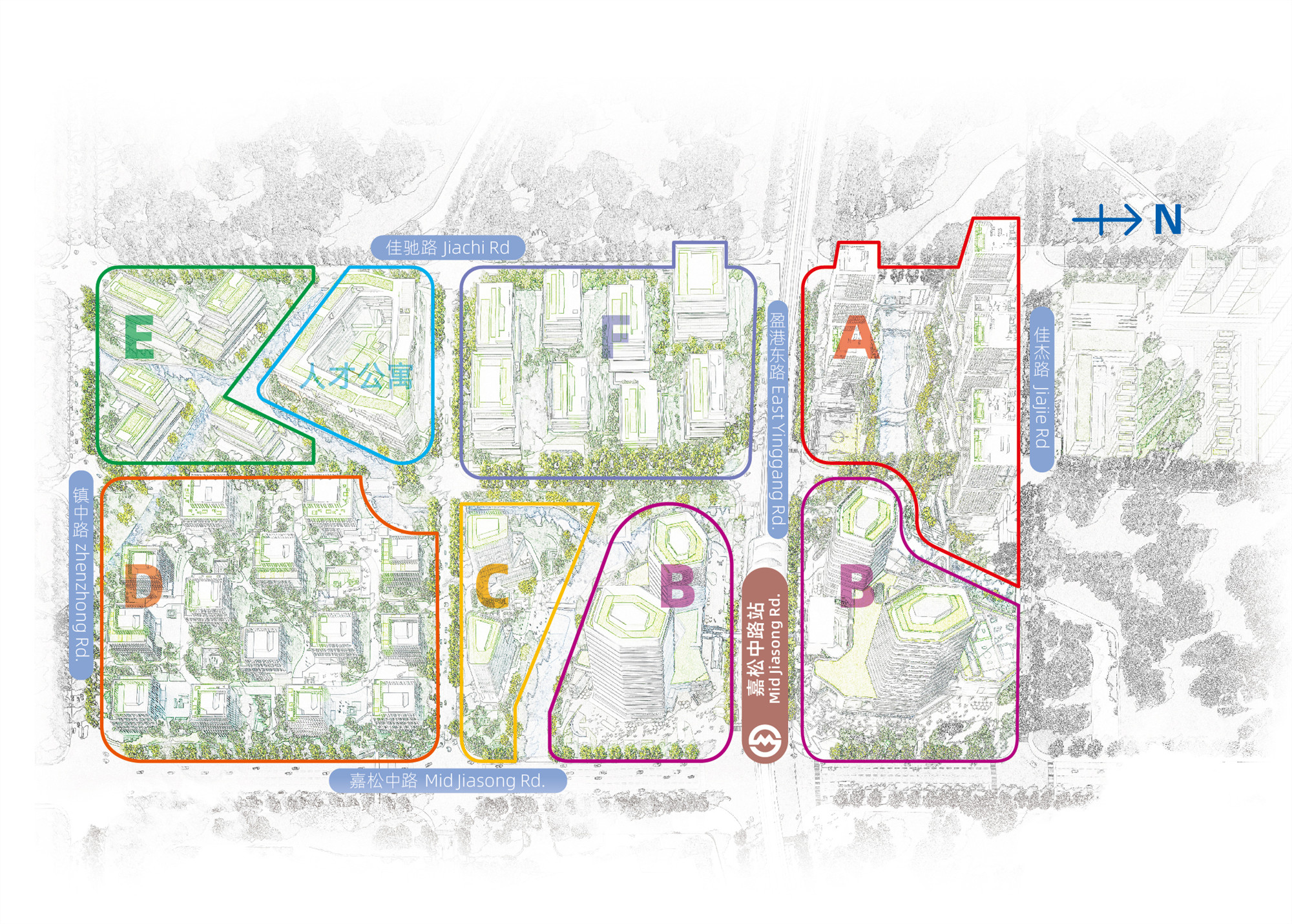 上海漕河泾赵巷科技绿洲A-F区规划图