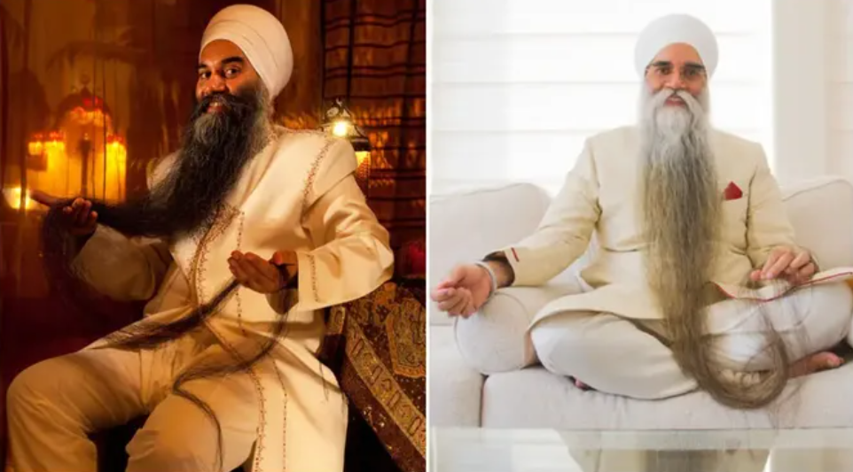 第三次打破世界最长胡须纪录,获得了吉尼斯授予的"在世男性最长胡须"