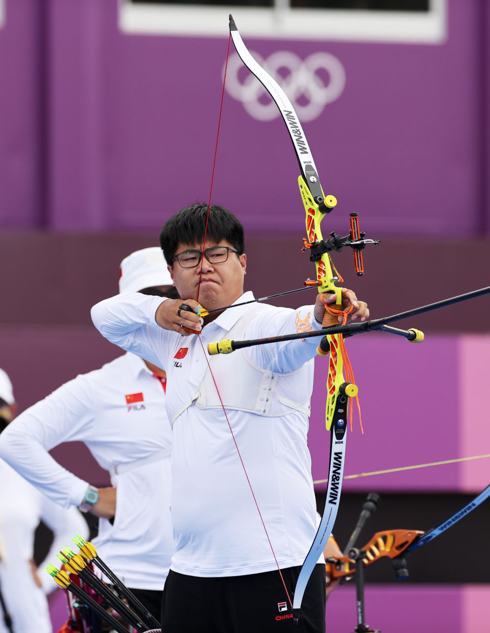 7月26日,中国选手王大鹏在比赛中.新华社记者 李钢 摄