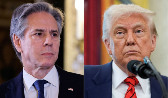 布林肯（左）、特朗普 资料图片 图源：外媒