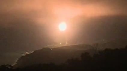 台“中科院”24日晚间试射导弹。图源：台湾“三立新闻网”