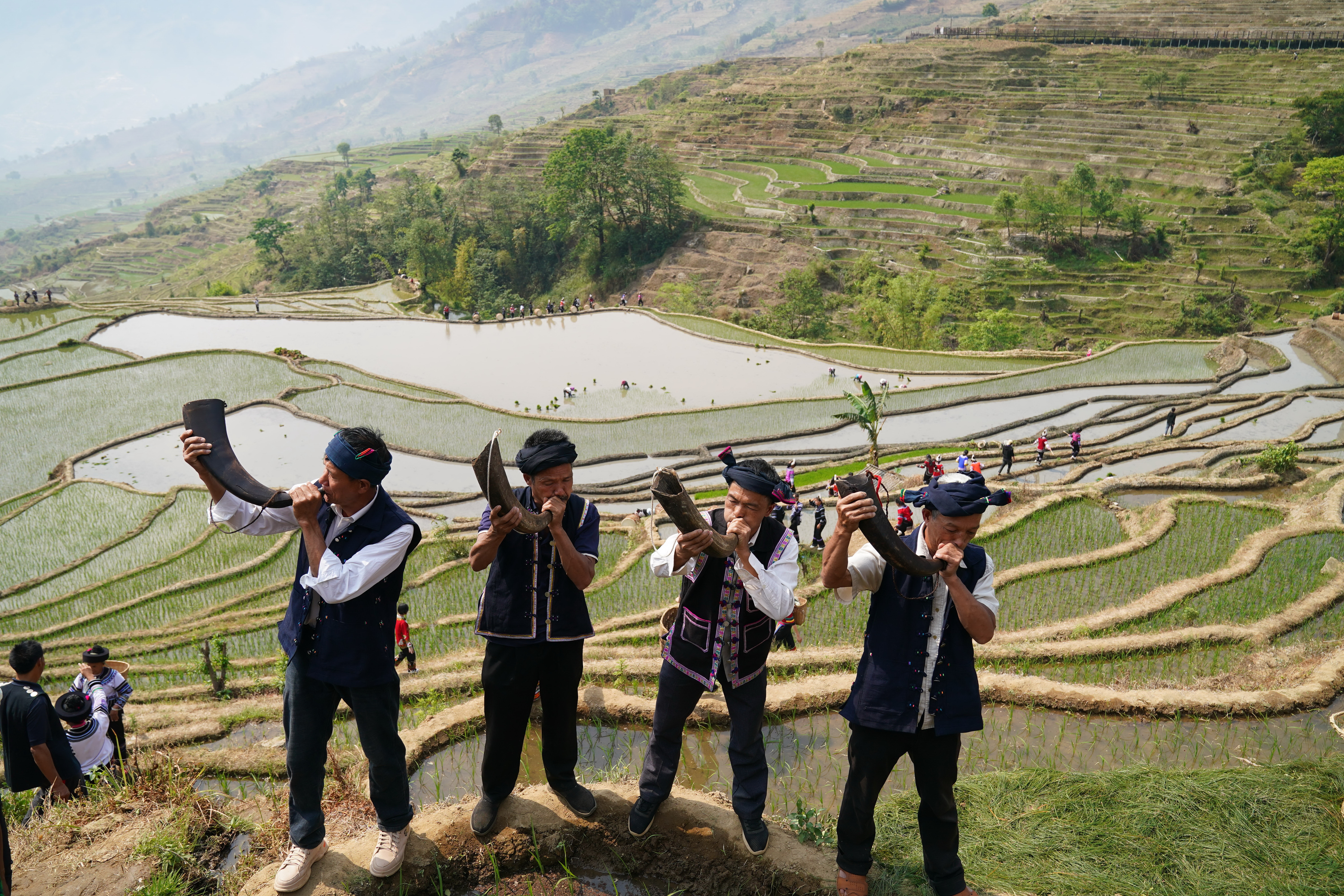 云南红河哈尼梯田开秧门