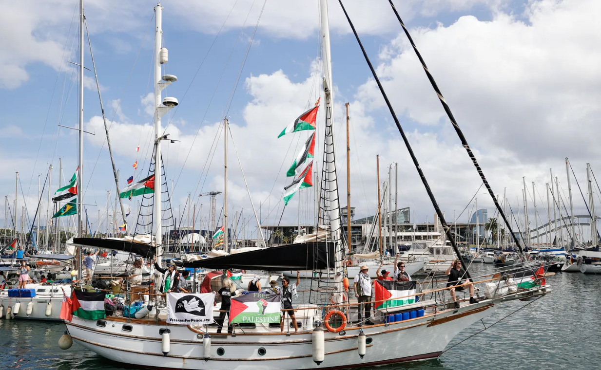 △2025年，参与为加沙地带民众运送人道主义物资的“全球坚韧船队”船只