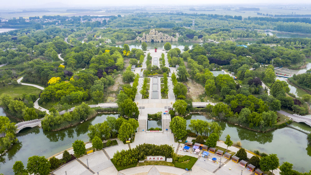 ↑山东省济宁市汶上县莲花湖湿地景色。