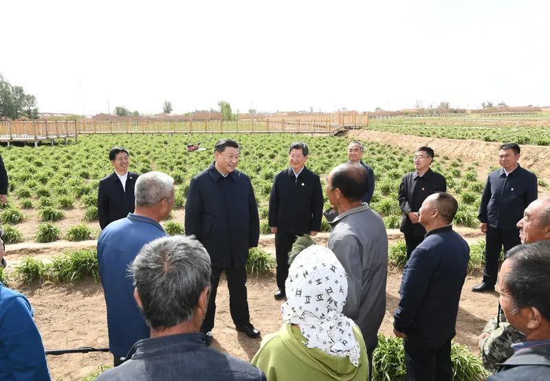 ▲2020年5月11日至12日，中共中央总书记、国家主席、中央军委主席习近平在山西考察。这是5月11日下午，习近平在大同市云州区有机黄花标准化种植基地，同正在劳作的村民们亲切交谈。