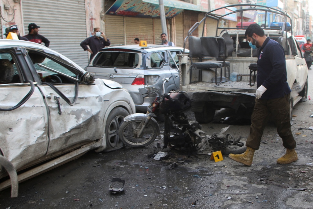 巴基斯坦俾路支省奎达市发生爆炸事件造成4死10伤