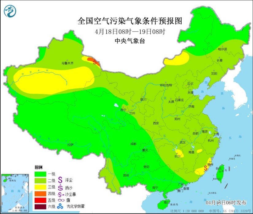 全国大部地区大气扩散条件较好 华东部分地区仍有短时浮尘影响