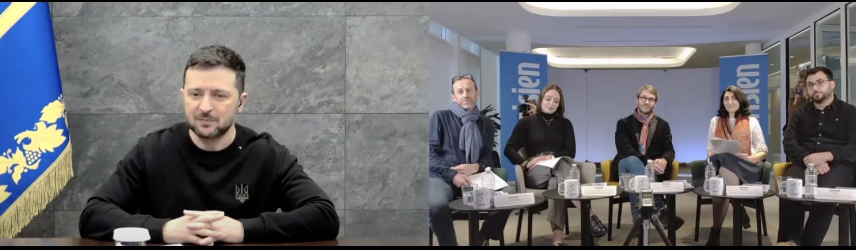 18日,泽连斯基接受法国《巴黎人报》采访。图源:乌克兰总统办公室社交媒体发布视频截图