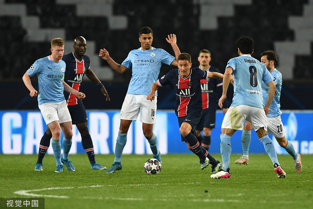 欧冠半决赛巴黎12曼城
