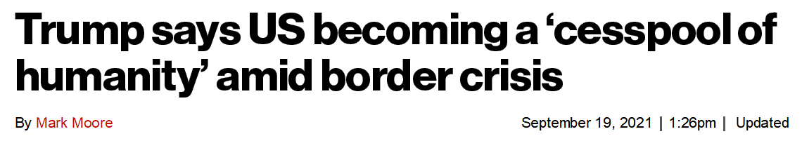 《纽约邮报》：特朗普说美国在边境危机中正成为“人类的粪池”