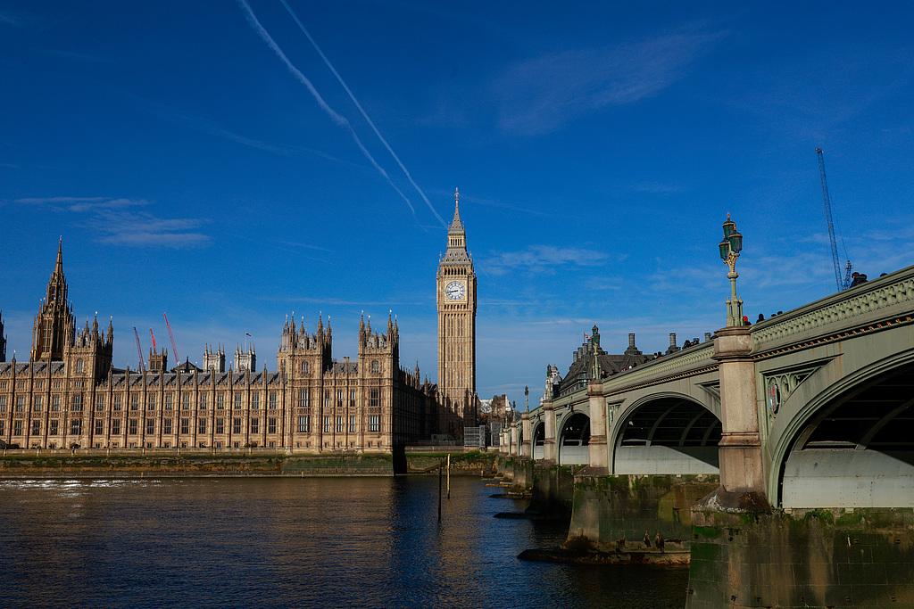 英国议会大厦一带。（视觉中国）