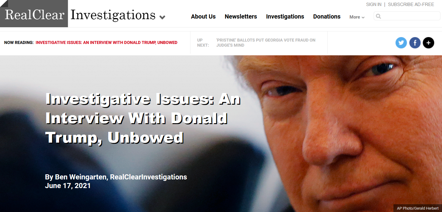 “真正透明调查网站”：与唐纳德·特朗普的访谈，不屈不挠