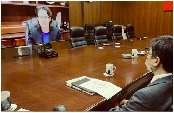 萧美琴（左上）在“强化非洲对抗埃博拉病毒韧性及应处”高阶会议上致词。图自台湾外事部门脸书