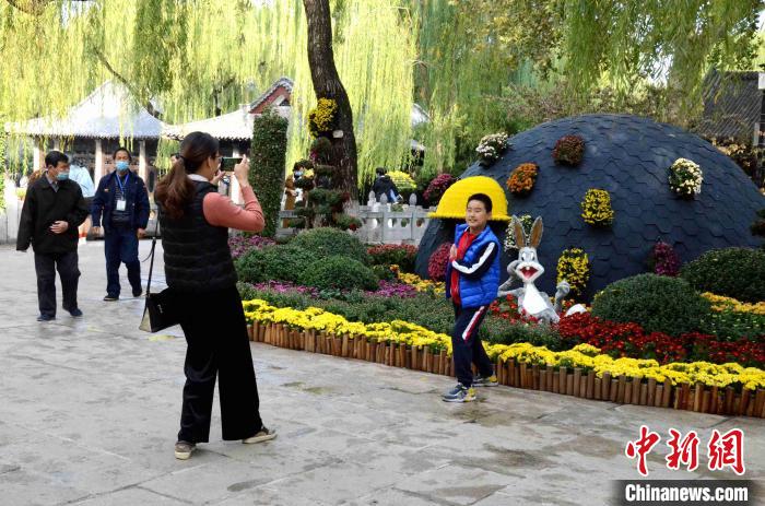 10月25日，第41届趵突泉金秋菊展在山东济南天下第一泉风景区开幕。本届菊展以“菊韵趵突、泉甲天下”为主题，400多个菊花品种，8万余盆菊花，依托泉水自然景观，展现生态济南之美。 孙婷婷 摄