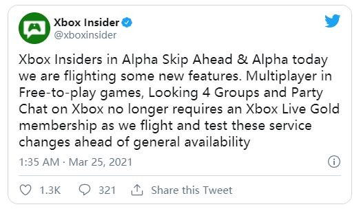 微软表示免费游戏及派对聊天将不需xbox Live金会员