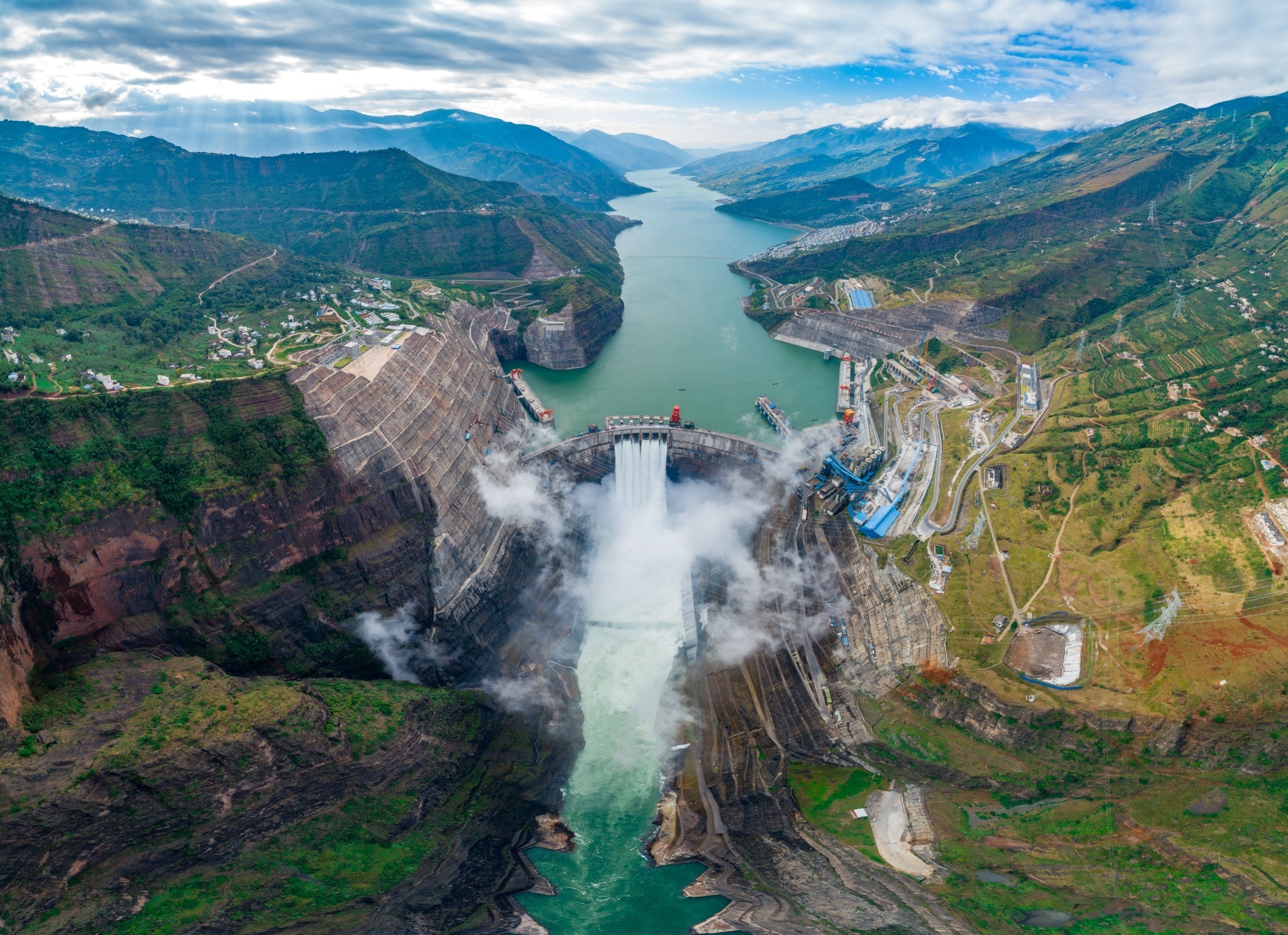 白鹤滩水电站全景图片图片