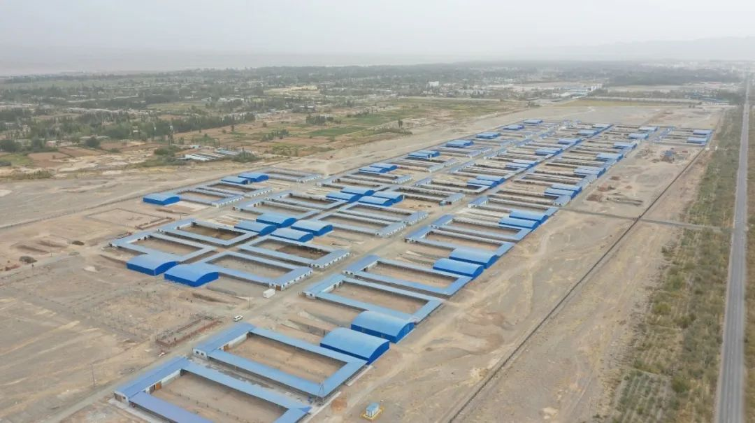 柯坪县万驼园养殖基地（一期）项目航拍 （柯坪县融媒体中心供图）