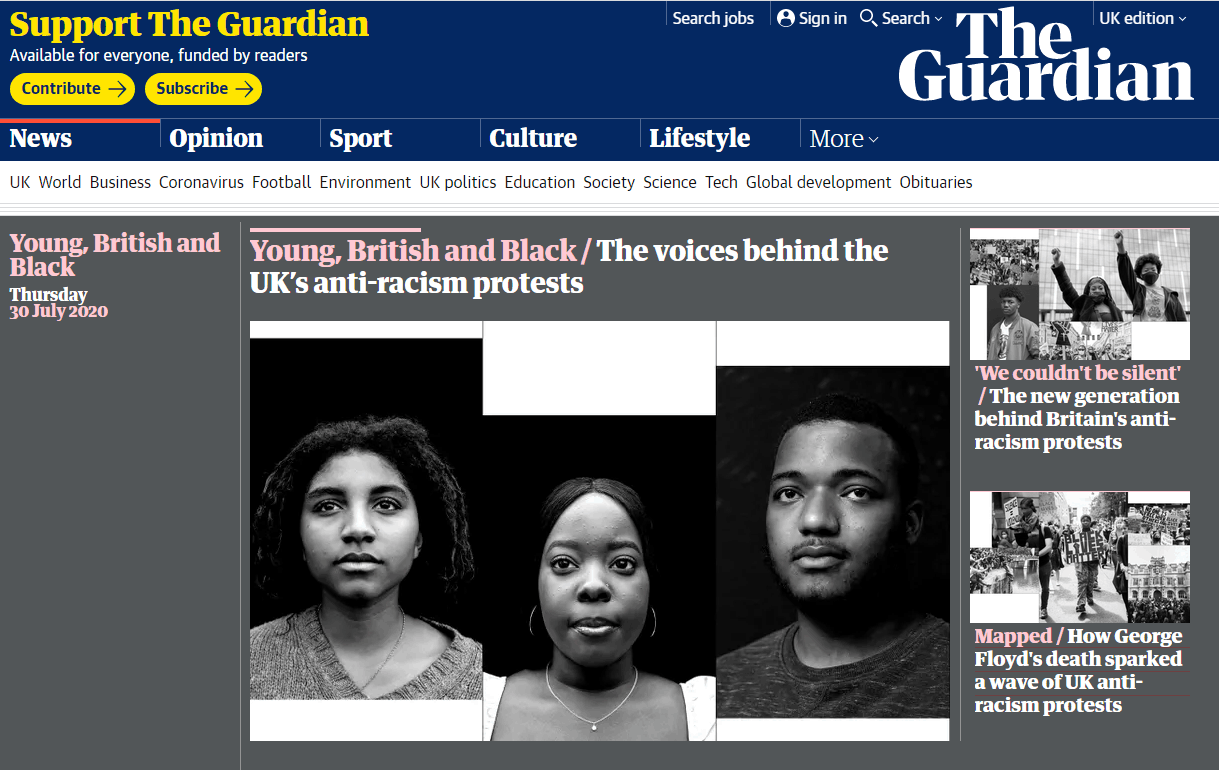 英国反种族歧视抗议背后50位黑人青年受访讲述自身经历因为肤色我必须