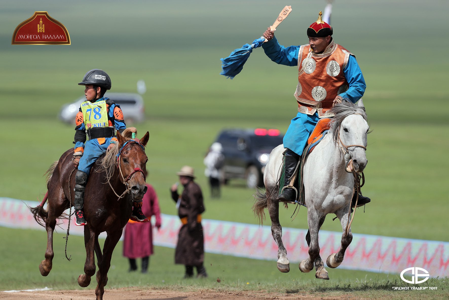 2020年7月11日,蒙古国国庆那达慕中央省赛马现场